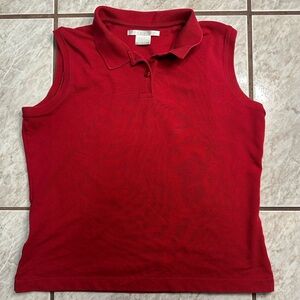 Vintage Nike Women’s Red Sleeveless Cotton Golf Polo Size Large